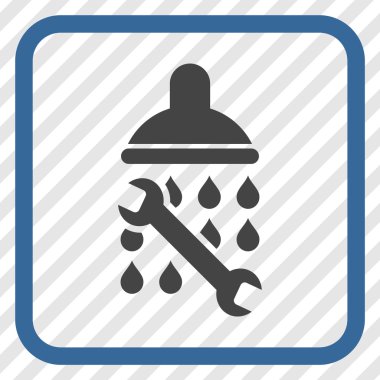 Duş sıhhi tesisat vektör simgesi bir çerçeve içinde