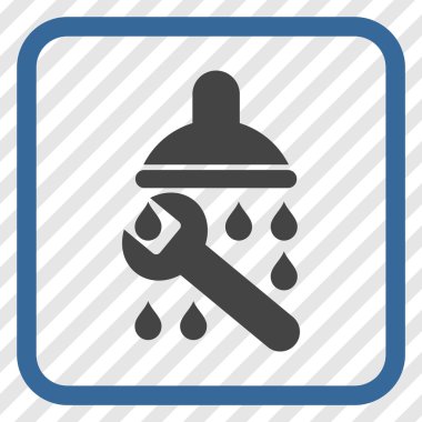 Duş sıhhi tesisat vektör simgesi bir çerçeve içinde