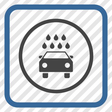 Araba duş vektör simgesi bir çerçeve içinde