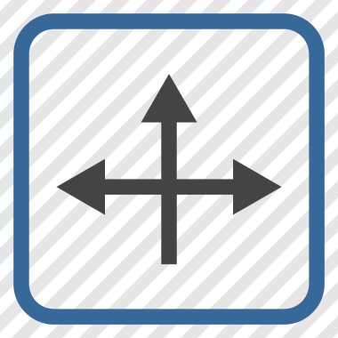 Kavşak yön vektör simgesi bir çerçeve içinde