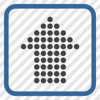 Vektör simgesi bir çerçeve içinde yukarı noktalı ok