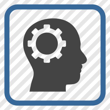 Akıl dişli vektör simgesi bir çerçeve içinde