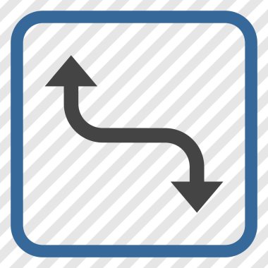 Bend ok vektör simgesi bir çerçeve içinde karşısında