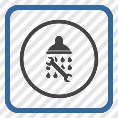 Duş sıhhi tesisat vektör simgesi bir çerçeve içinde