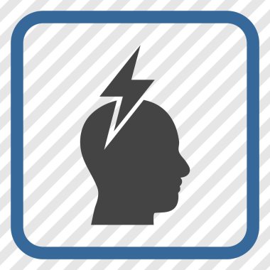 Baş ağrısı vektör simgesi bir çerçeve içinde