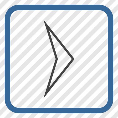 Ok ucu doğru vektör simgesi bir çerçeve içinde