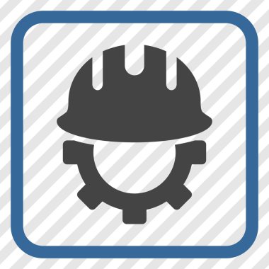 Geliştirme işçisi vektör simgesi bir çerçeve içinde