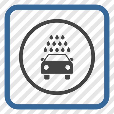 Oto yıkama vektör simgesi bir çerçeve içinde