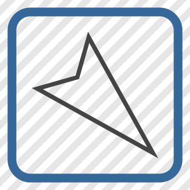 İşaretçi vektör simgesi bir çerçeve içinde aşağı