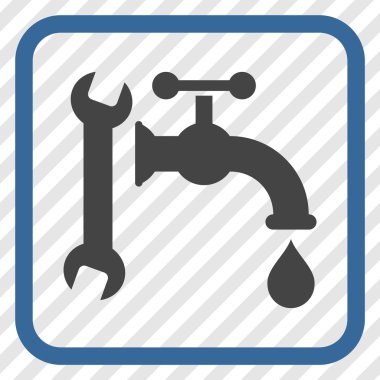 Sıhhi tesisat vektör simgesi bir çerçeve içinde