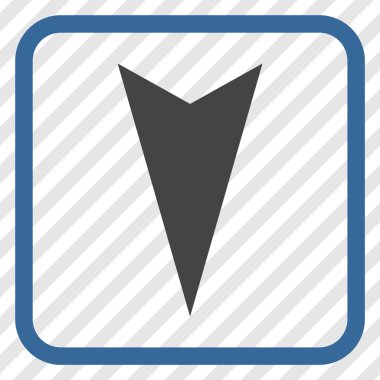 Vektör simgesi bir çerçeve içinde aşağı ok ucu