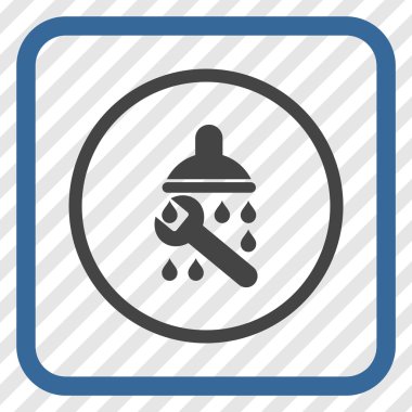 Duş sıhhi tesisat vektör simgesi bir çerçeve içinde