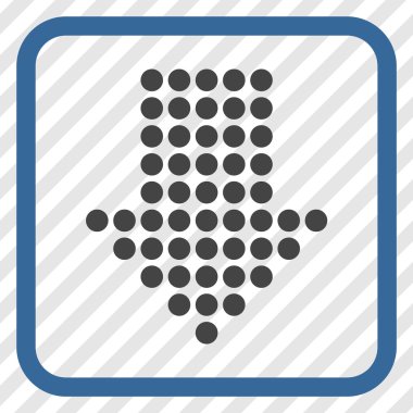 Vektör simgesi bir çerçeve içinde aşağı noktalı ok