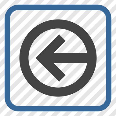 Yön sol vektör simgesi bir çerçeve içinde