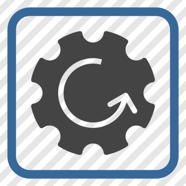 Dişli döndürme vektör simgesi bir çerçeve içinde