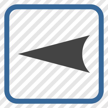 Ok ucu sol vektör simgesi bir çerçeve içinde