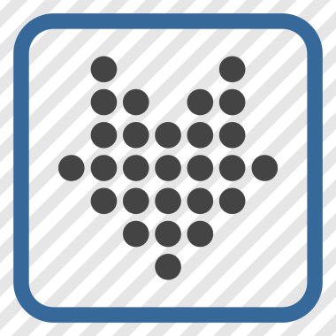 Vektör simgesi bir çerçeve içinde aşağı noktalı ok