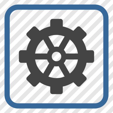 Dişli vektör simgesi bir çerçeve içinde