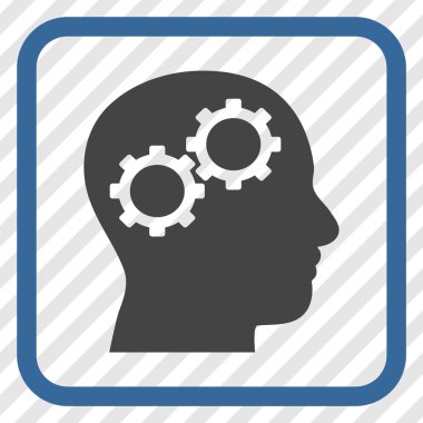 Beyin Gears vektör simgesi bir çerçeve içinde