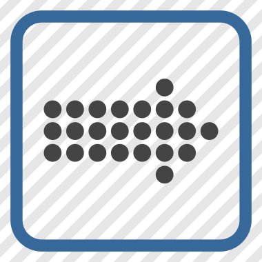 Noktalı ok doğru vektör simgesi bir çerçeve içinde