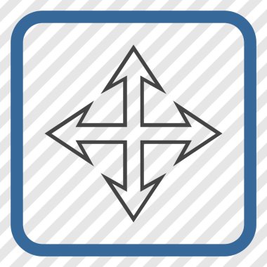 Genişletin okları vektör simgesi bir çerçeve içinde