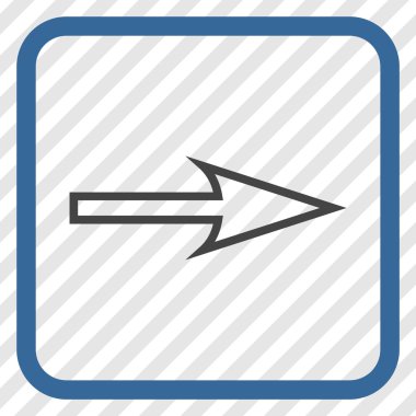 Keskin ok doğru vektör simgesi bir çerçeve içinde