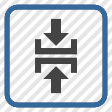 Basın düşey yönde vektör simgesi bir çerçeve içinde