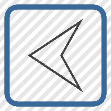 Ok ucu sol vektör simgesi bir çerçeve içinde