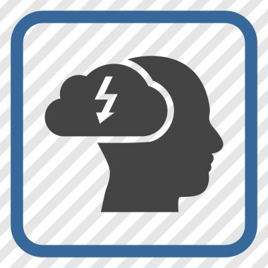 Beyin fırtınası vektör simgesi bir çerçeve içinde