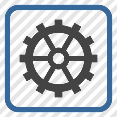 Dişli vektör simgesi bir çerçeve içinde