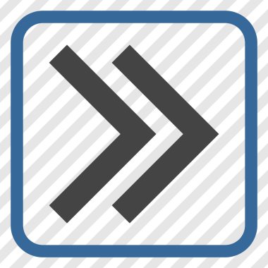 Üst karakter doğru vektör simgesi bir çerçeve içinde