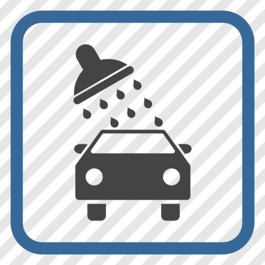 Oto yıkama vektör simgesi bir çerçeve içinde