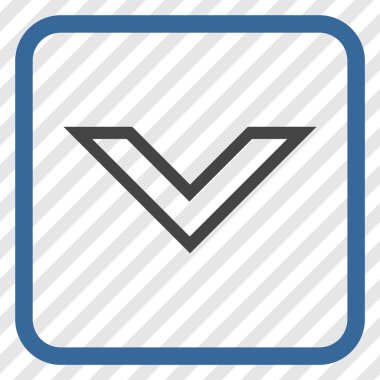 Vektör simgesi bir çerçeve içinde aşağı ok ucu