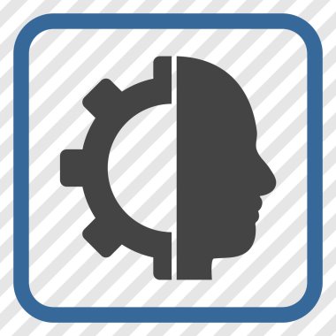 Cyborg dişli vektör simgesi bir çerçeve içinde