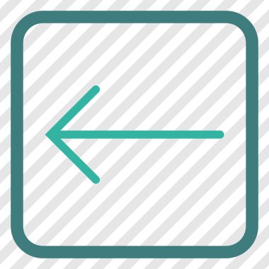 Ok sol vektör simgesi bir çerçeve içinde