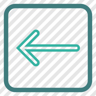 Ok sol vektör simgesi bir çerçeve içinde