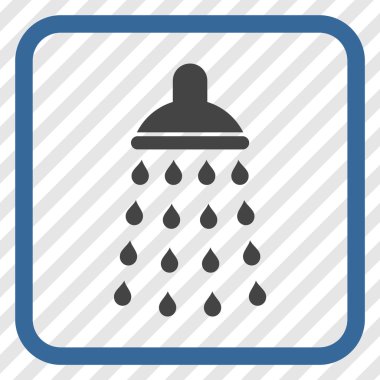 Duş vektör simgesi bir çerçeve içinde