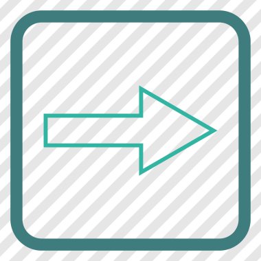 Ok sağ vektör simgesi bir çerçeve içinde