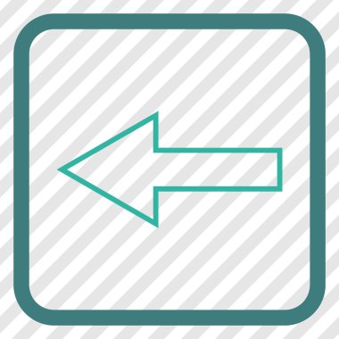 Ok sol vektör simgesi bir çerçeve içinde