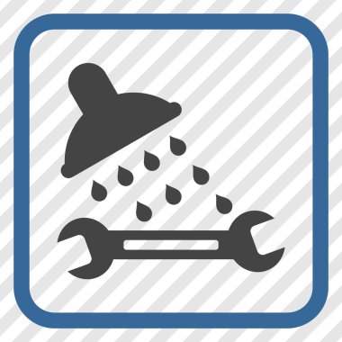 Duş sıhhi tesisat vektör simgesi bir çerçeve içinde