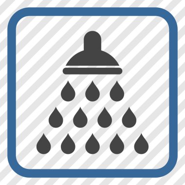 Duş vektör simgesi bir çerçeve içinde