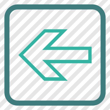 Ok sol vektör simgesi bir çerçeve içinde