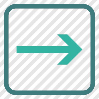 Ok sağ vektör simgesi bir çerçeve içinde