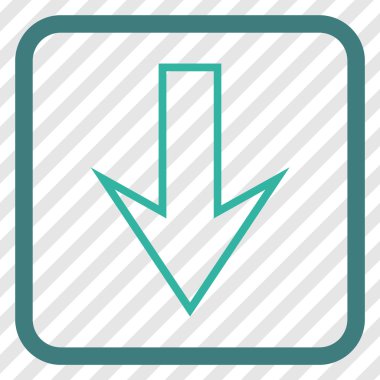 Vektör simgesi bir çerçeve içinde aşağı ok