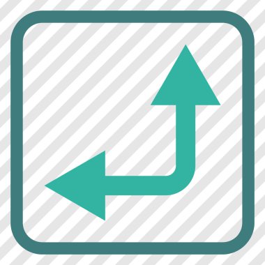 Vektör simgesi bir çerçeve içinde yukarı sol çatallanma ok