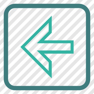 Ok sol vektör simgesi bir çerçeve içinde