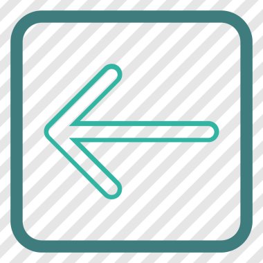 Ok sol vektör simgesi bir çerçeve içinde