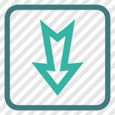 Vektör simgesi bir çerçeve içinde aşağı ok