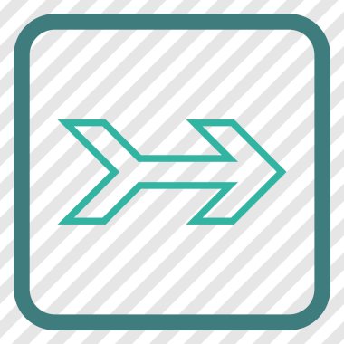 Ok sağ vektör simgesi bir çerçeve içinde