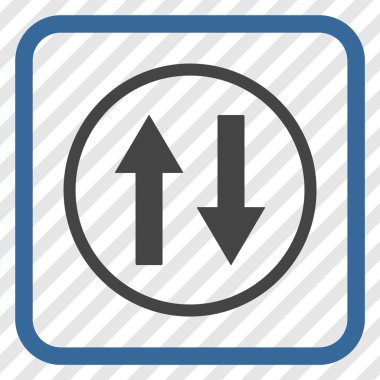 Dikey Çevir ok simge bir çerçeve içinde vektör